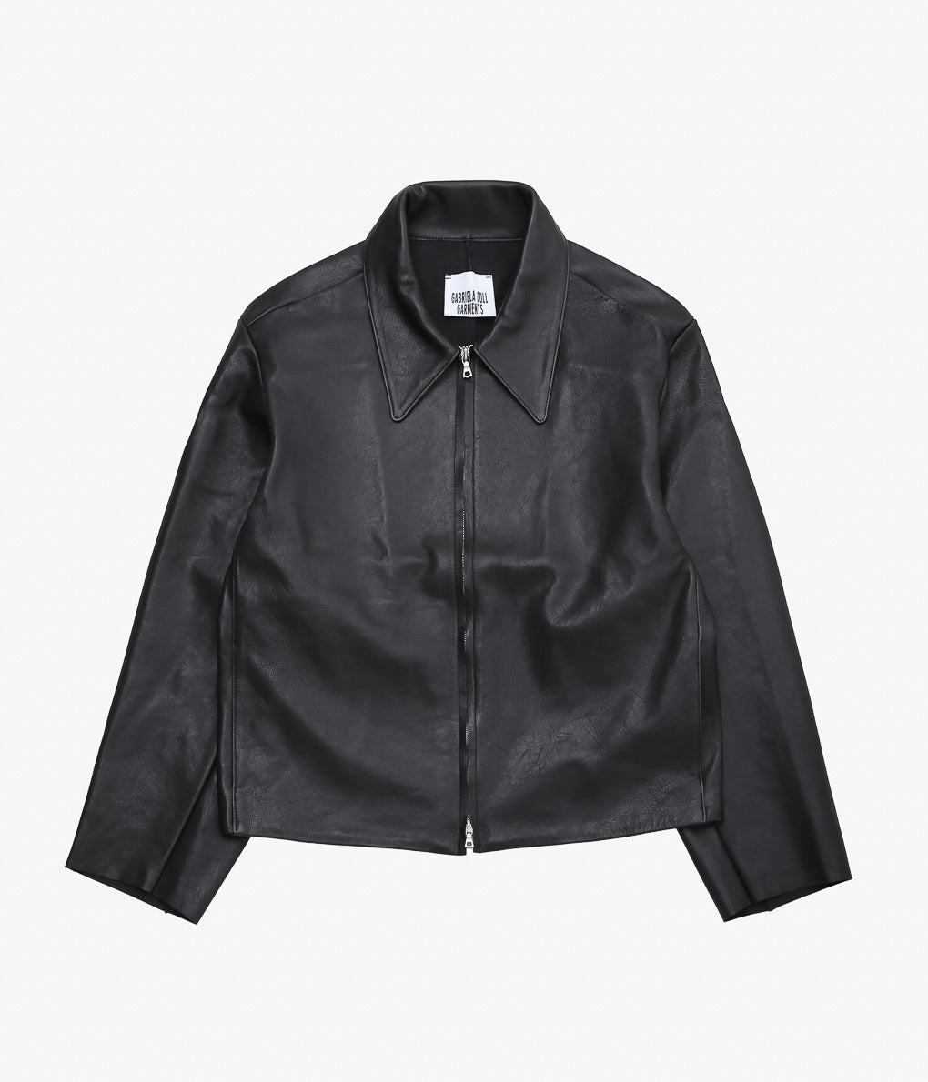 GABRIELA COLL GARMENTS ''NO.285 LEATHER POCKET JACKET'' (BLACK)