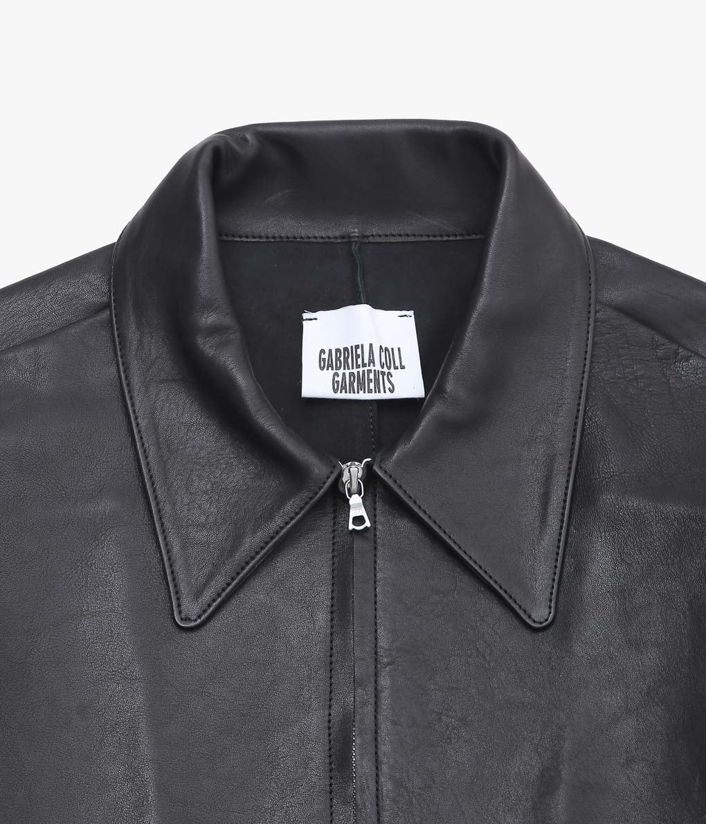GABRIELA COLL GARMENTS ''NO.285 LEATHER POCKET JACKET'' (BLACK)
