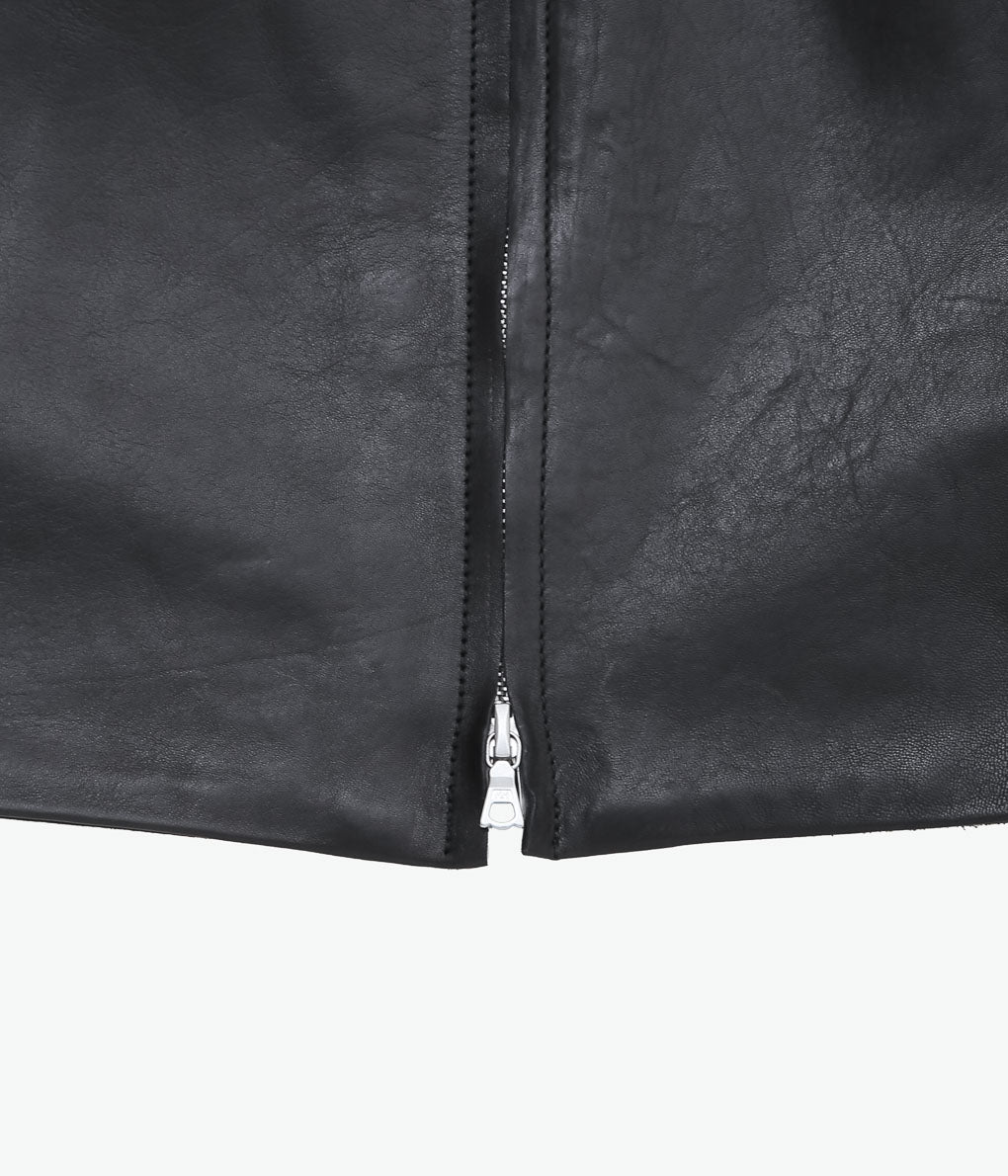 GABRIELA COLL GARMENTS ''NO.285 LEATHER POCKET JACKET'' (BLACK)