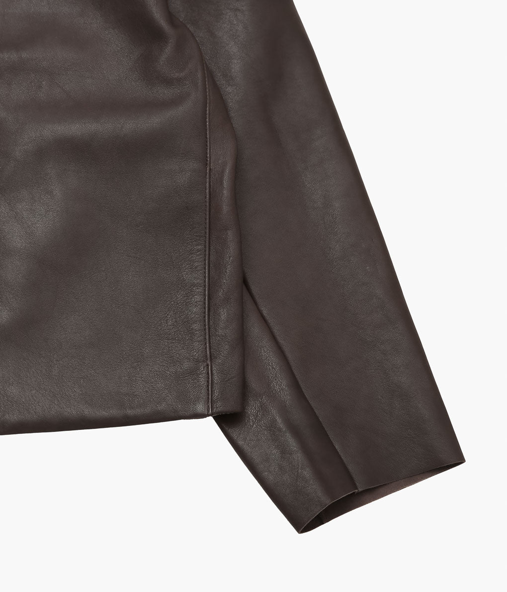 GABRIELA COLL GARMENTS ''NO.285 LEATHER POCKET JACKET'' (BROWN)