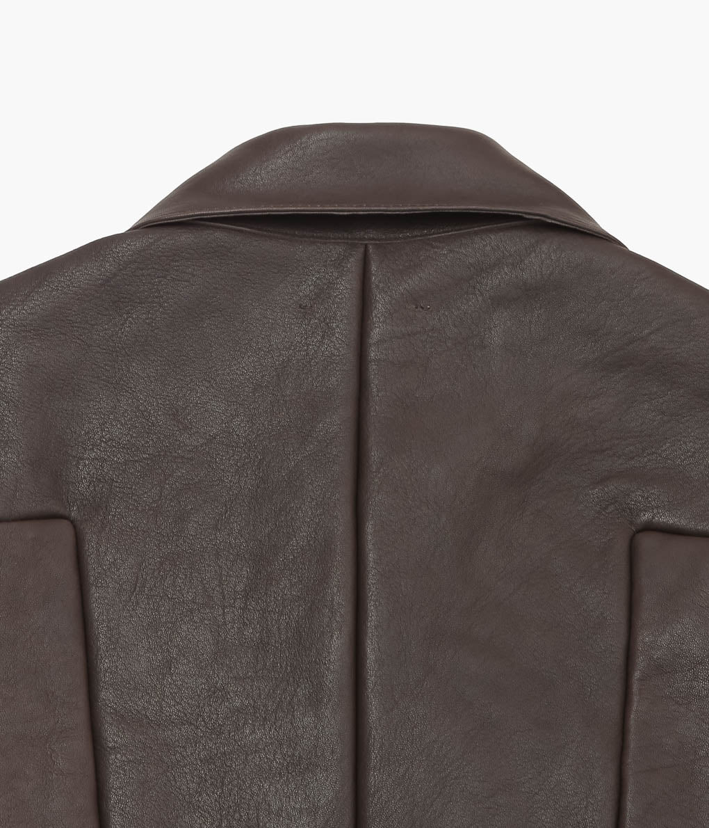 GABRIELA COLL GARMENTS ''NO.285 LEATHER POCKET JACKET'' (BROWN)