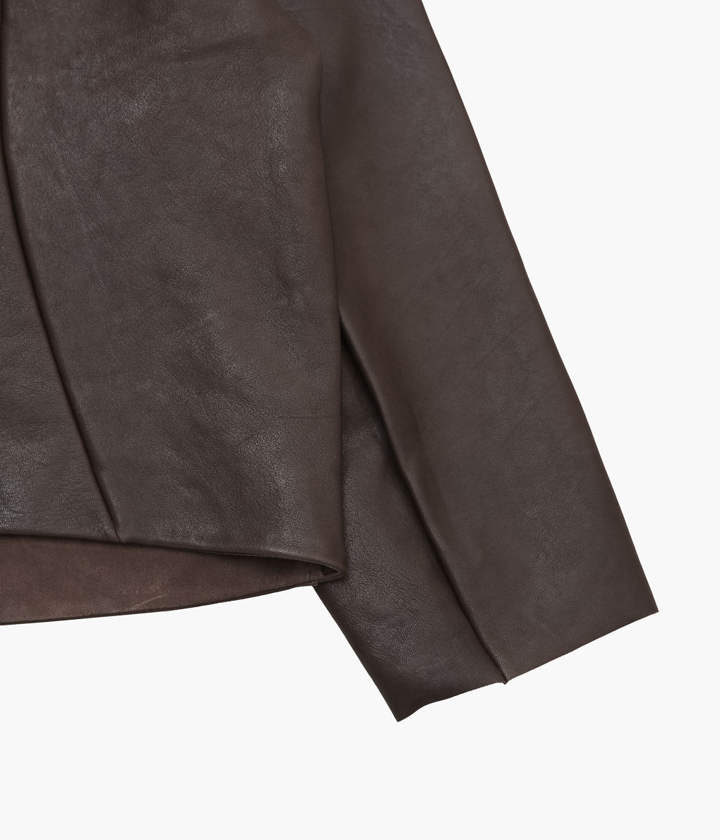 GABRIELA COLL GARMENTS ''NO.285 LEATHER POCKET JACKET'' (BROWN)