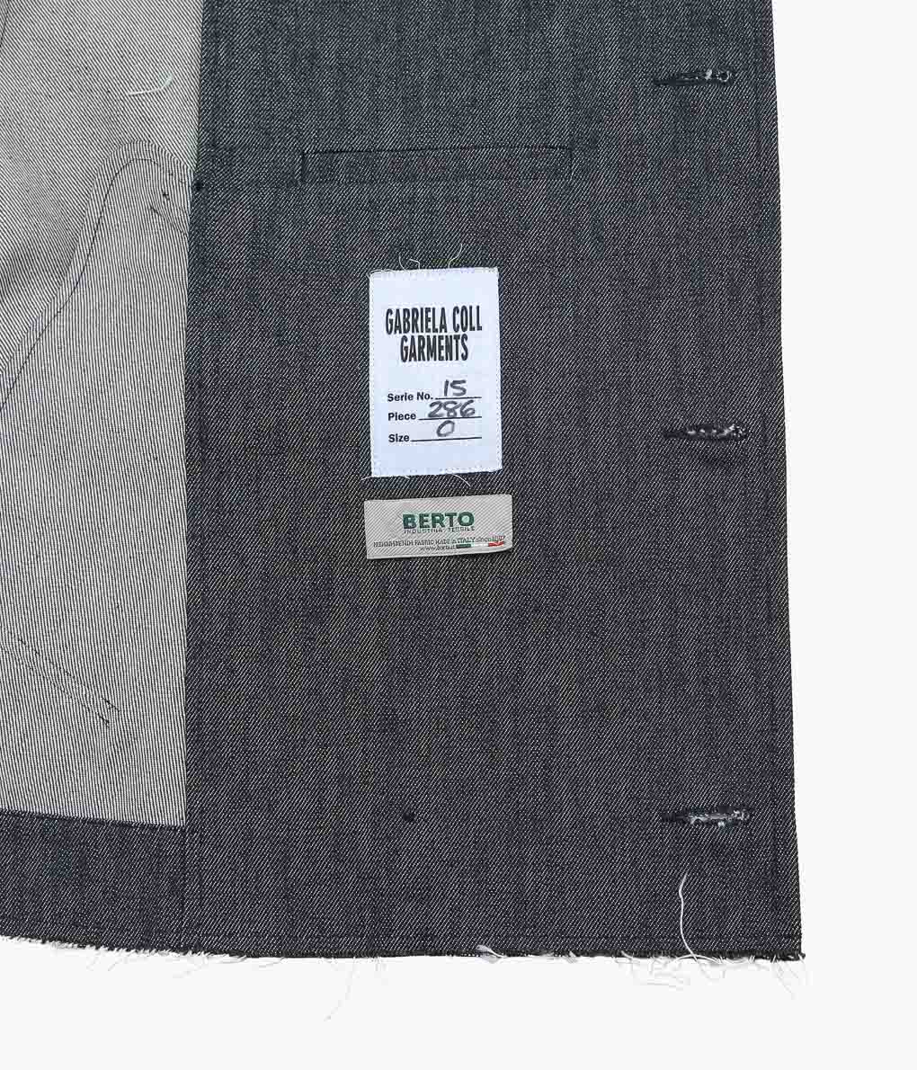GABRIELA COLL GARMENTS ''NO.286 CROPPED OVERSIZED JACKET'' (BLACK DENIM)
