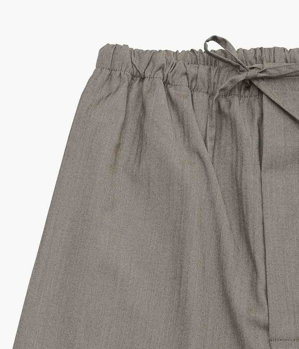 GABRIELA COLL GARMENTS ''NO.288 FINE WOOL DRAWSTRING TROUSERS ''(BROWN HERRINGBONE)