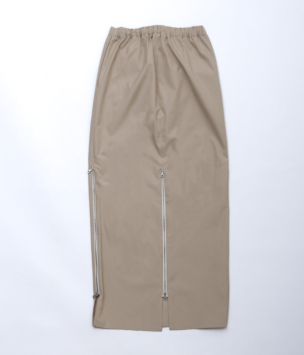 GABRIELA COLL GARMENTS ''NO.309 POPLIN THREE ZIPPER SKIRT'' (BEIGE)