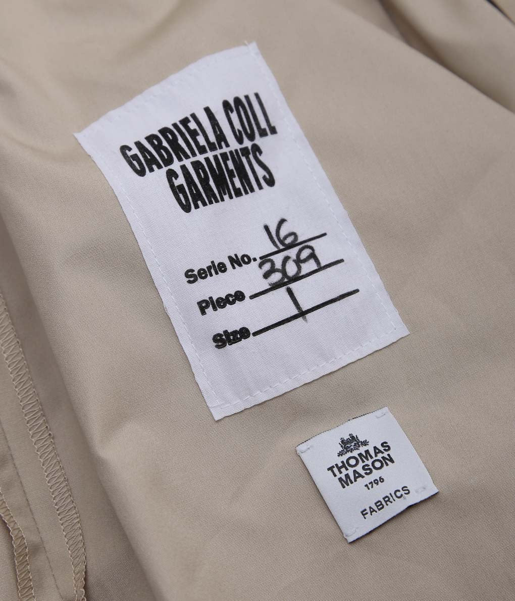 GABRIELA COLL GARMENTS ''NO.309 POPLIN THREE ZIPPER SKIRT'' (BEIGE)