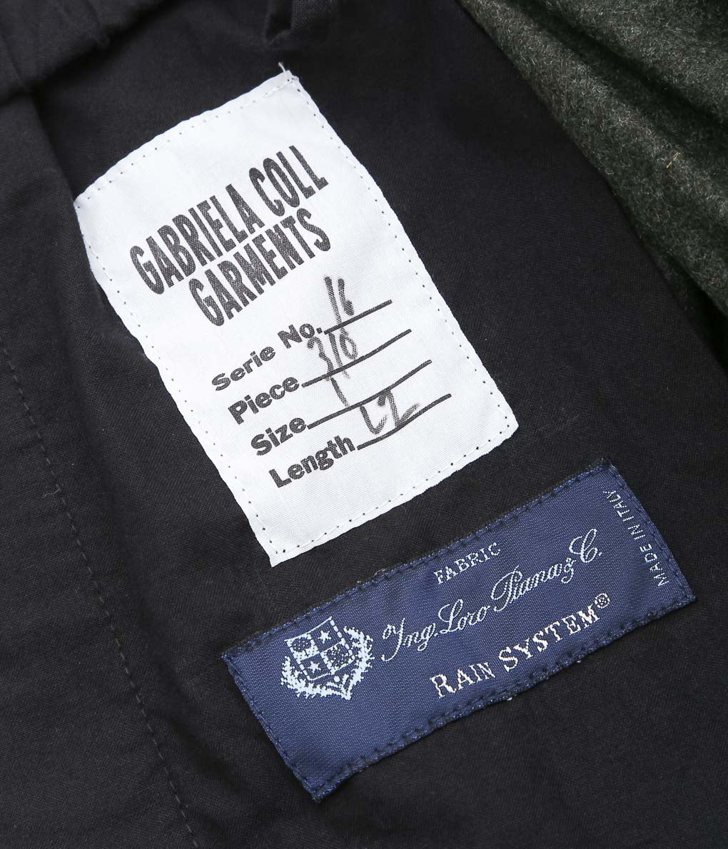GABRIELA COLL GARMENTS ''NO.310 HEAVY WOOL CROSSED TROUSERS ''(GREEN)