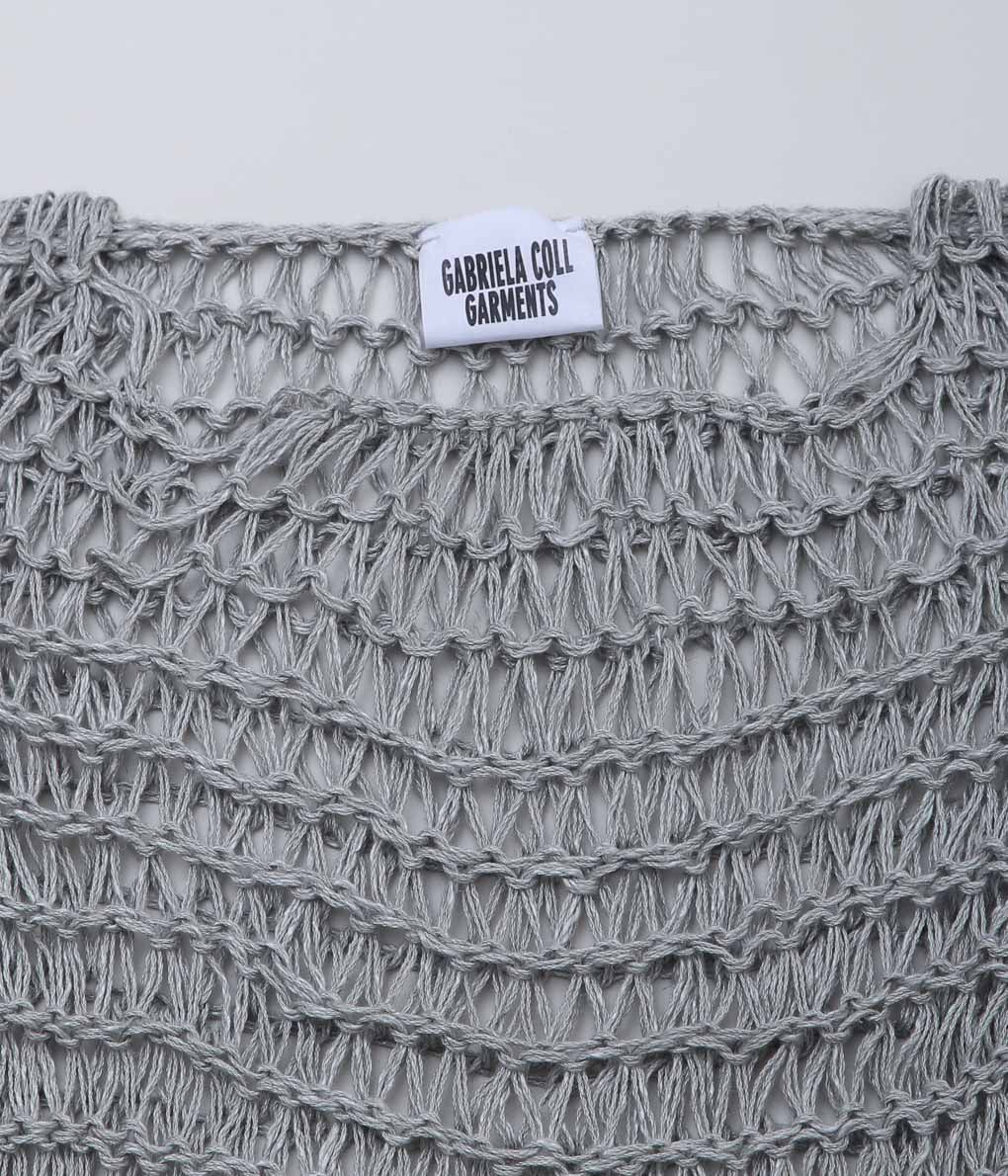 GABRIELA COLL GARMENTS ''NO.315 HAND KNOTTED LINEN JUMPER'' (LIGHT GRAY)