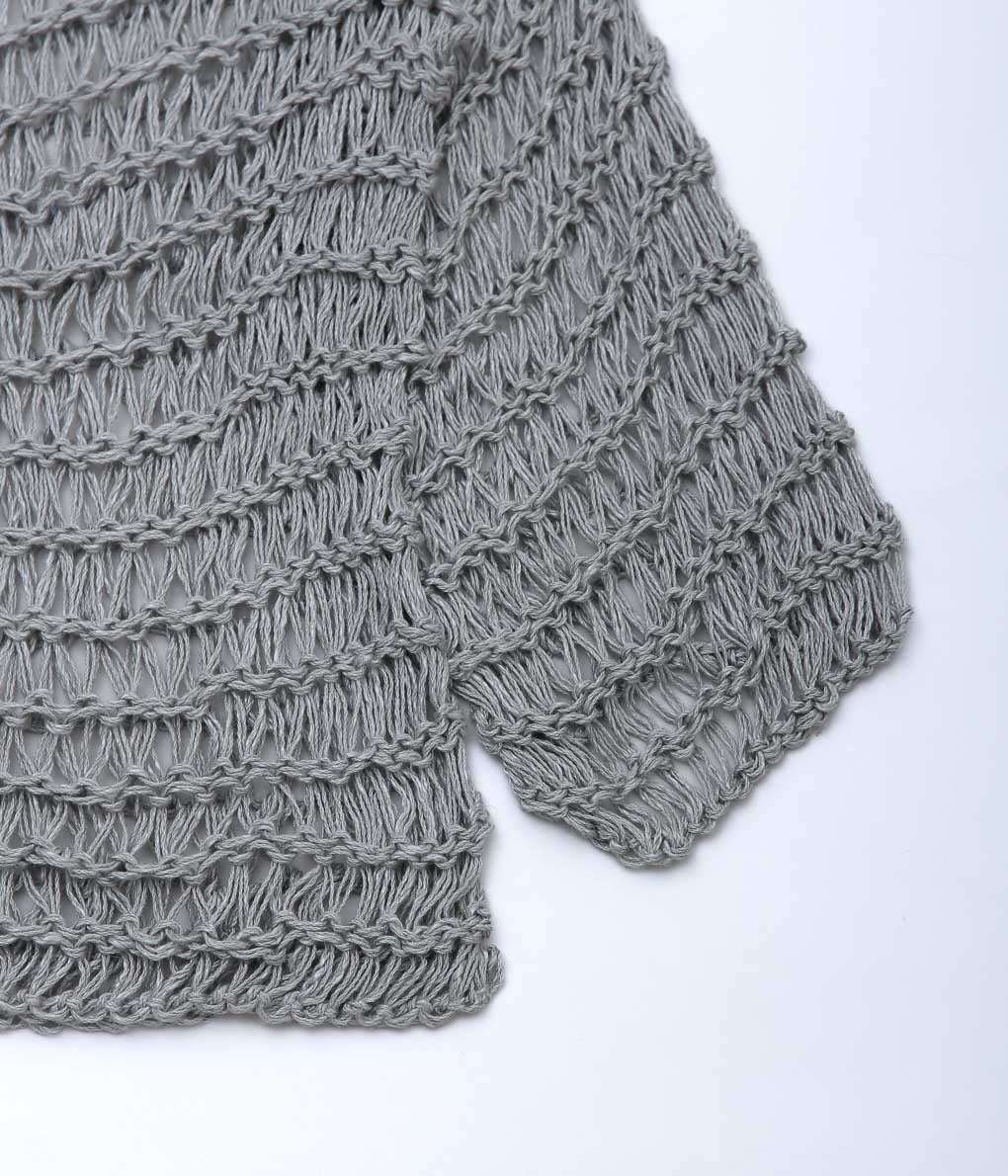 GABRIELA COLL GARMENTS ''NO.315 HAND KNOTTED LINEN JUMPER'' (LIGHT GRAY)