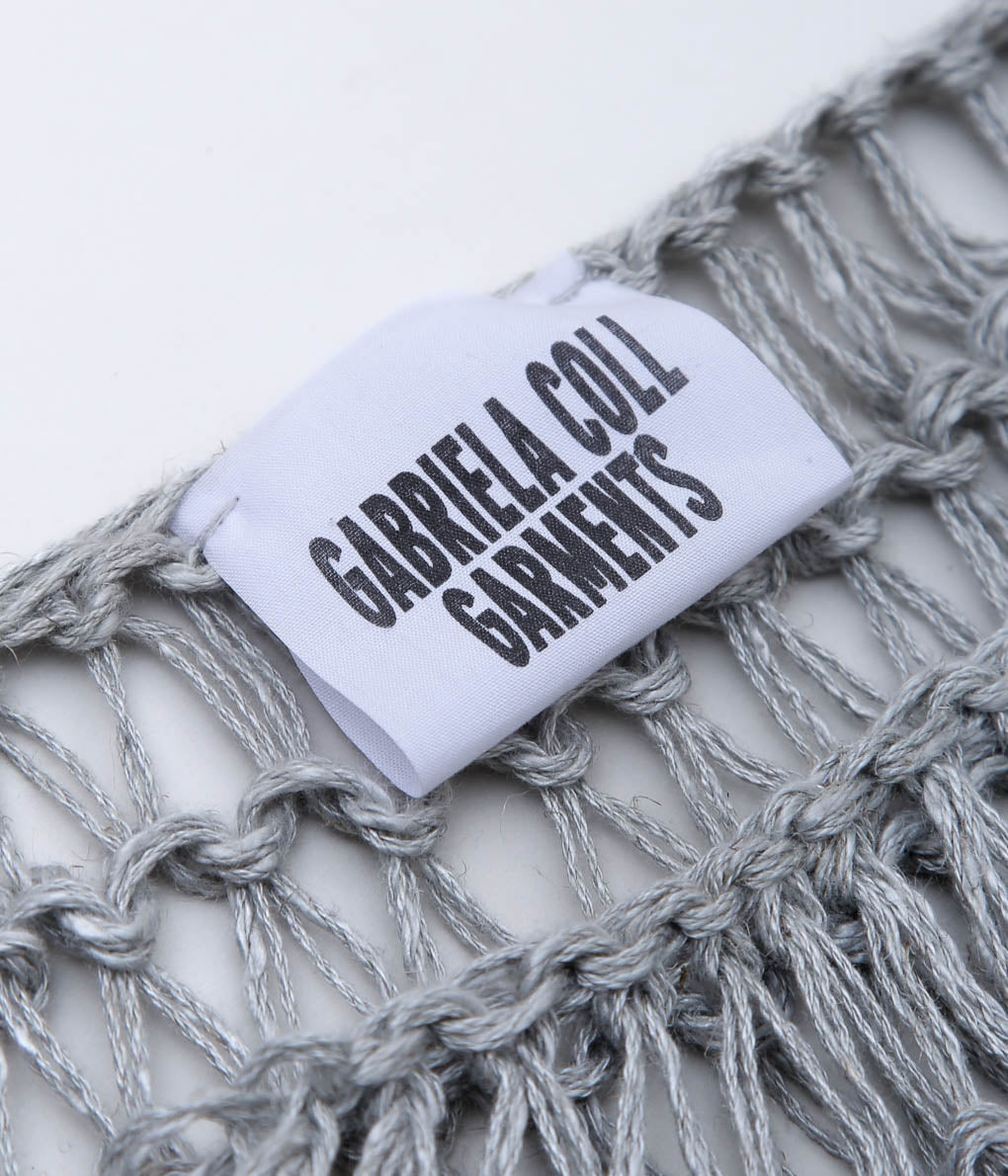 GABRIELA COLL GARMENTS ''NO.315 HAND KNOTTED LINEN JUMPER'' (LIGHT GRAY)