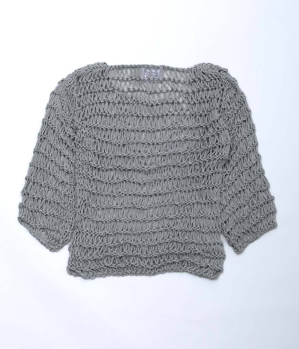 GABRIELA COLL GARMENTS ''NO.315 HAND KNOTTED LINEN JUMPER'' (LIGHT GRAY)