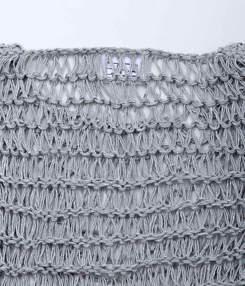 GABRIELA COLL GARMENTS ''NO.315 HAND KNOTTED LINEN JUMPER'' (LIGHT GRAY)
