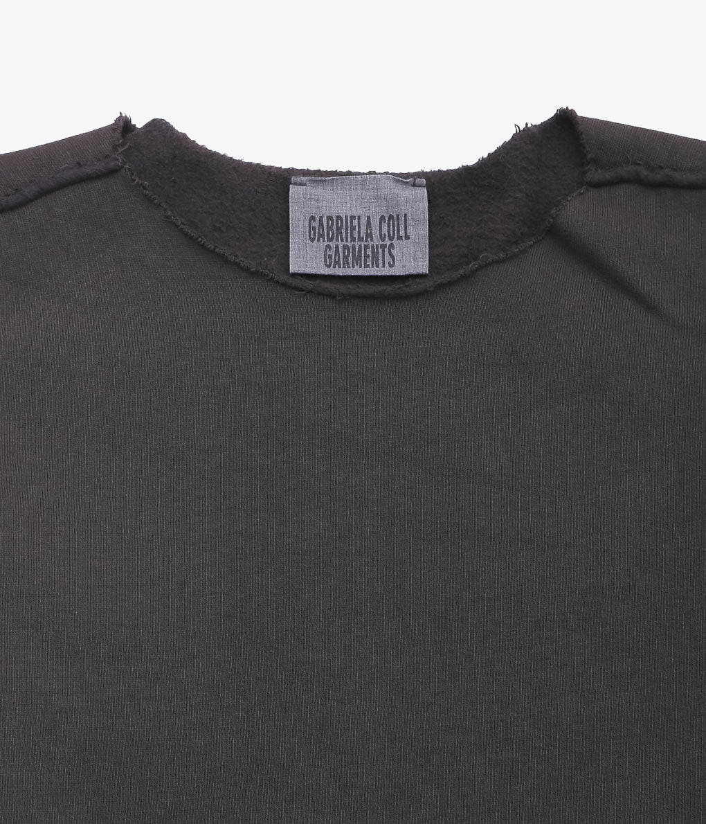 GABRIELA COLL GARMENTS ''NO.317 ORGANIC COTTON FLEECE TOP''(BROWN)