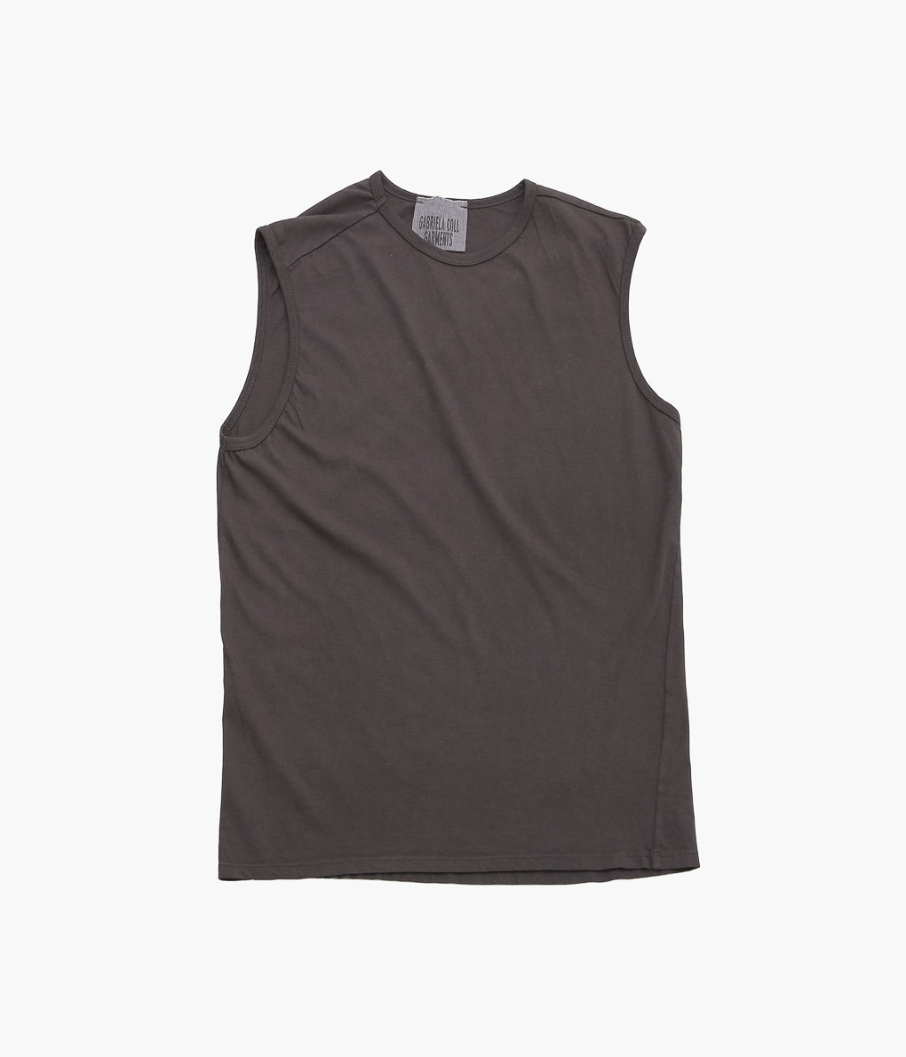GABRIELA COLL GARMENTS ''NO.33 ORGANIC COTTON SLEEVELESS T-SHIRT ''(BROWN)