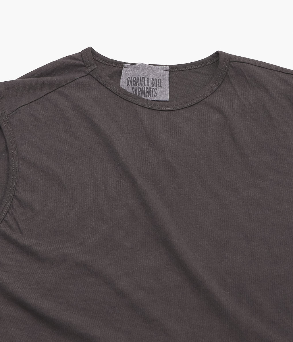 GABRIELA COLL GARMENTS ''NO.33 ORGANIC COTTON SLEEVELESS T-SHIRT ''(BROWN)