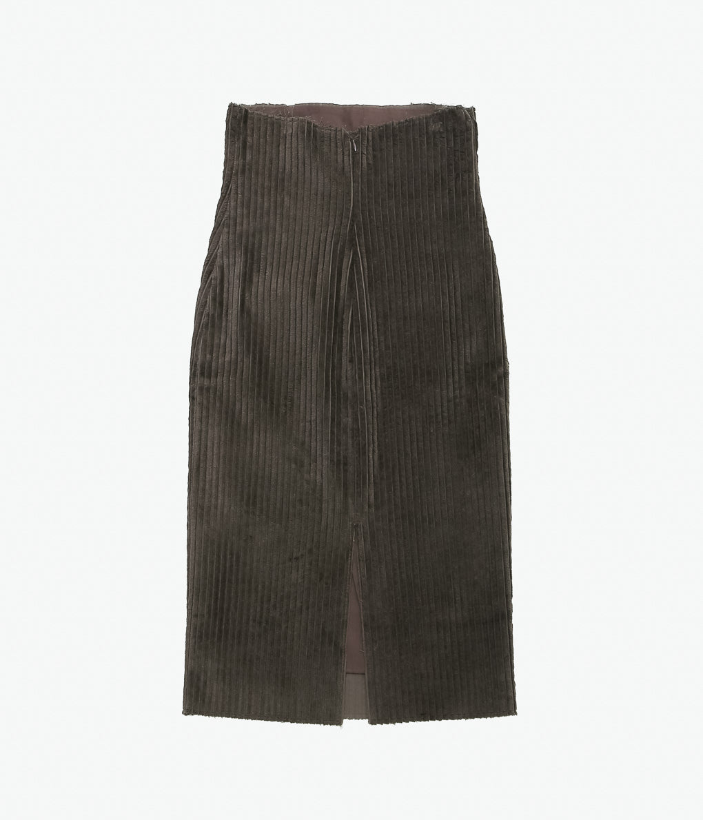 GABRIELA COLL GARMENTS ''NO.69 CORDUROY HIGH WAIST SKIRT ''(BROWN)