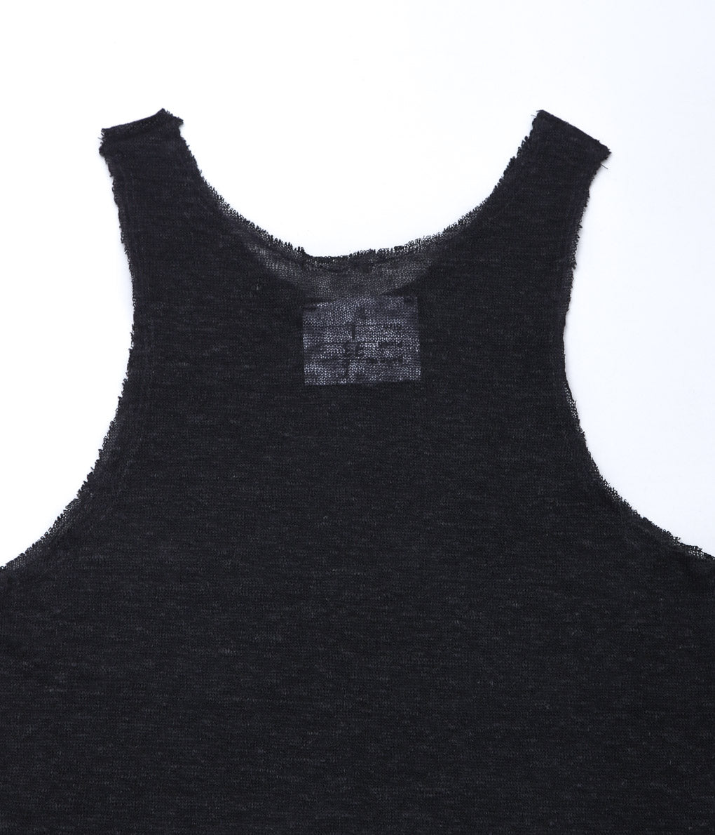 GABRIELA COLL GARMENTS ''NO.73 LINEN JERSEY TOP'' (WASHED BLACK)