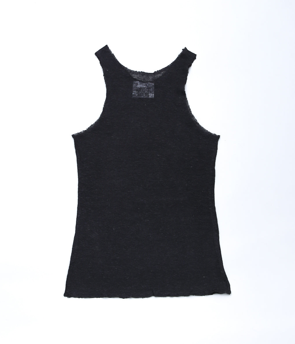 GABRIELA COLL GARMENTS ''NO.73 LINEN JERSEY TOP'' (WASHED BLACK)