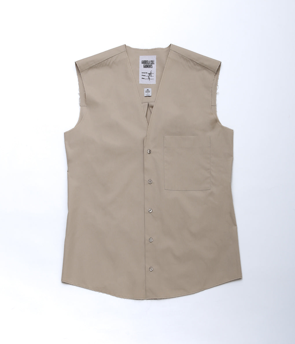 GABRIELA COLL GARMENTS ''NO.74 POPLIN SLEEVELESS SHIRT'' (BEIGE)
