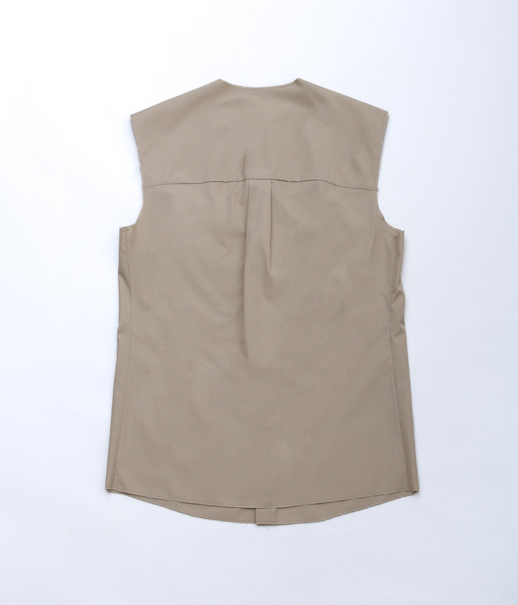 GABRIELA COLL GARMENTS ''NO.74 POPLIN SLEEVELESS SHIRT'' (BEIGE)