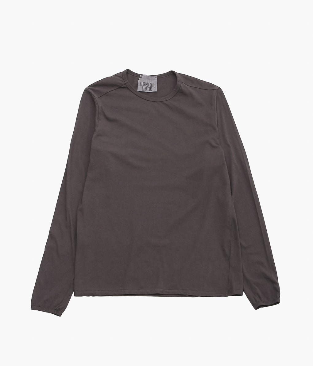 GABRIELA COLL GARMENTS ''NO.87 ORGANIC COTTON LONG SLEEVE T-SHIRT'' (BROWN)