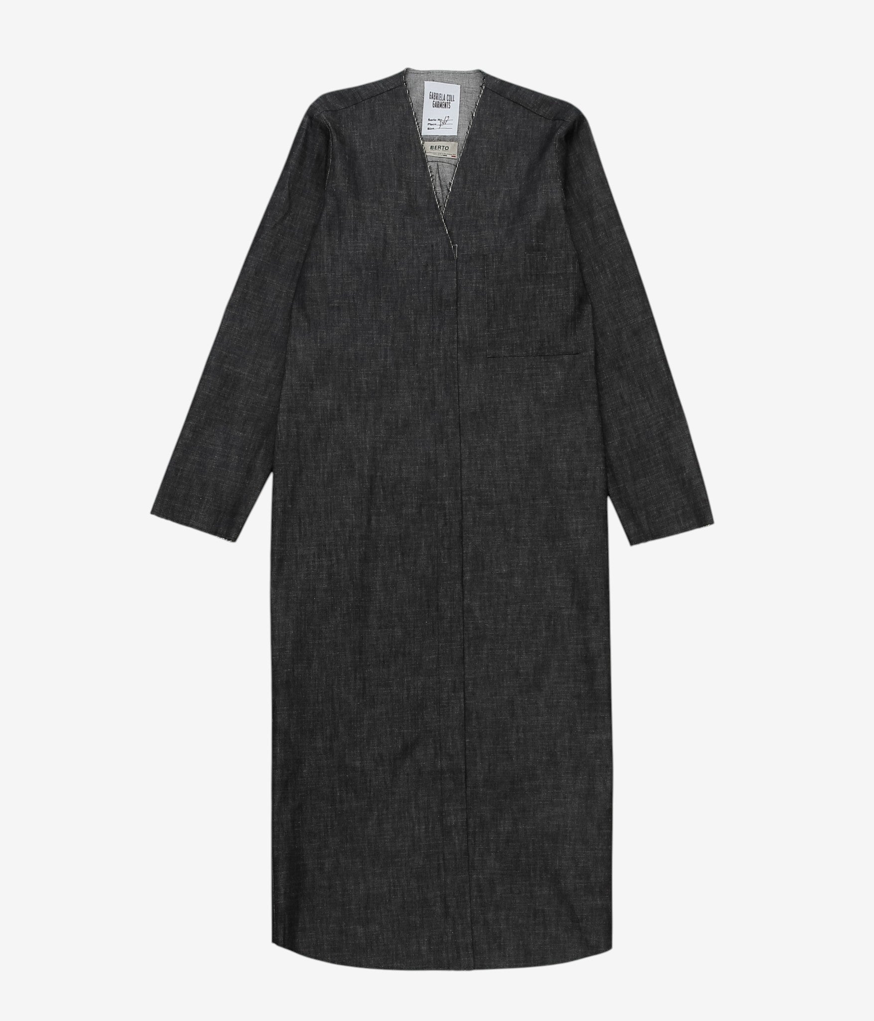 GABRIELA COLL GARMENTS ''NO.348 DENIM LONGSLEEVE SNAP DRESS