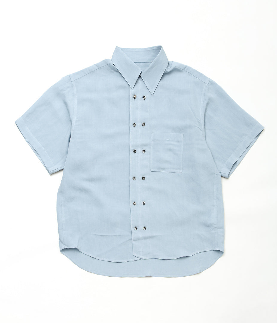 GORSCH ''BAMBOO LINEN DOUBLE SHORT SLEEVE SHIRT'' (BABY BLUE)
