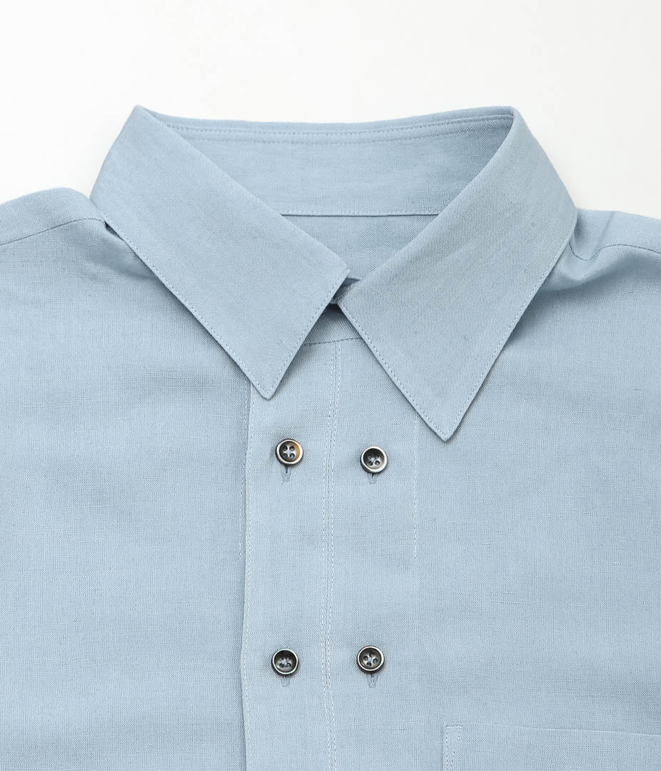 GORSCH ''BAMBOO LINEN DOUBLE SHORT SLEEVE SHIRT'' (BABY BLUE)