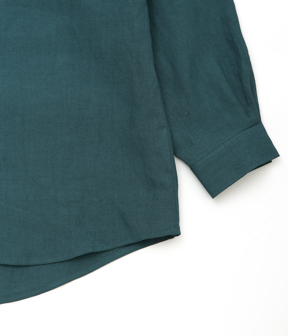 GORSCH ''BELGIUM LINEN WIDE SILHUETTE COLLAR SHIRT'' (VERDIGRIS)
