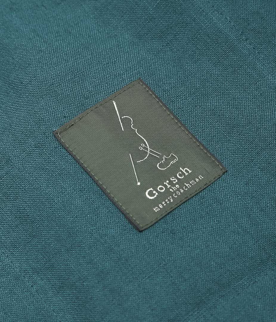 GORSCH ''BELGIUM LINEN WIDE SILHUETTE COLLAR SHIRT'' (VERDIGRIS)