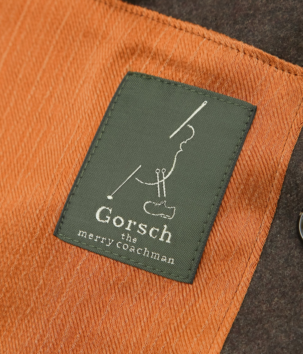 GORSCH ''FLANNEL WOOL NO COLLAR JACKET'' (BROWN)