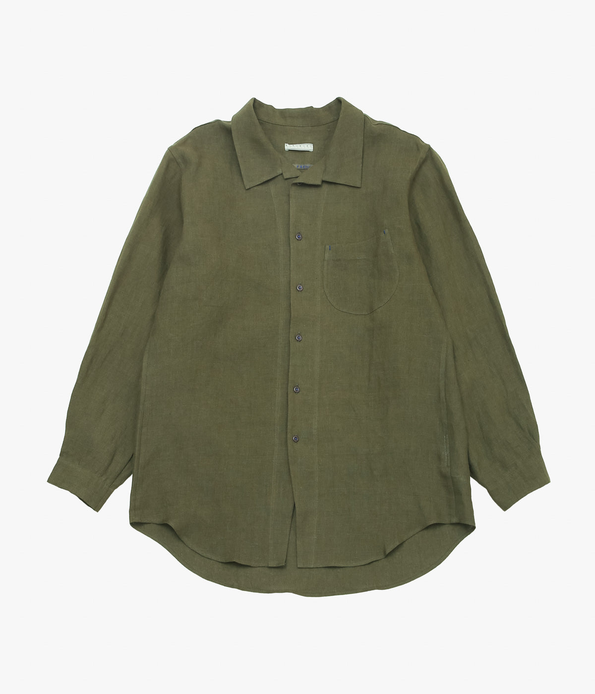 GORSCH ''FRENCH LINEN BREATH COLLAR SHIRT'' (KHAKI GREEN) – THE
