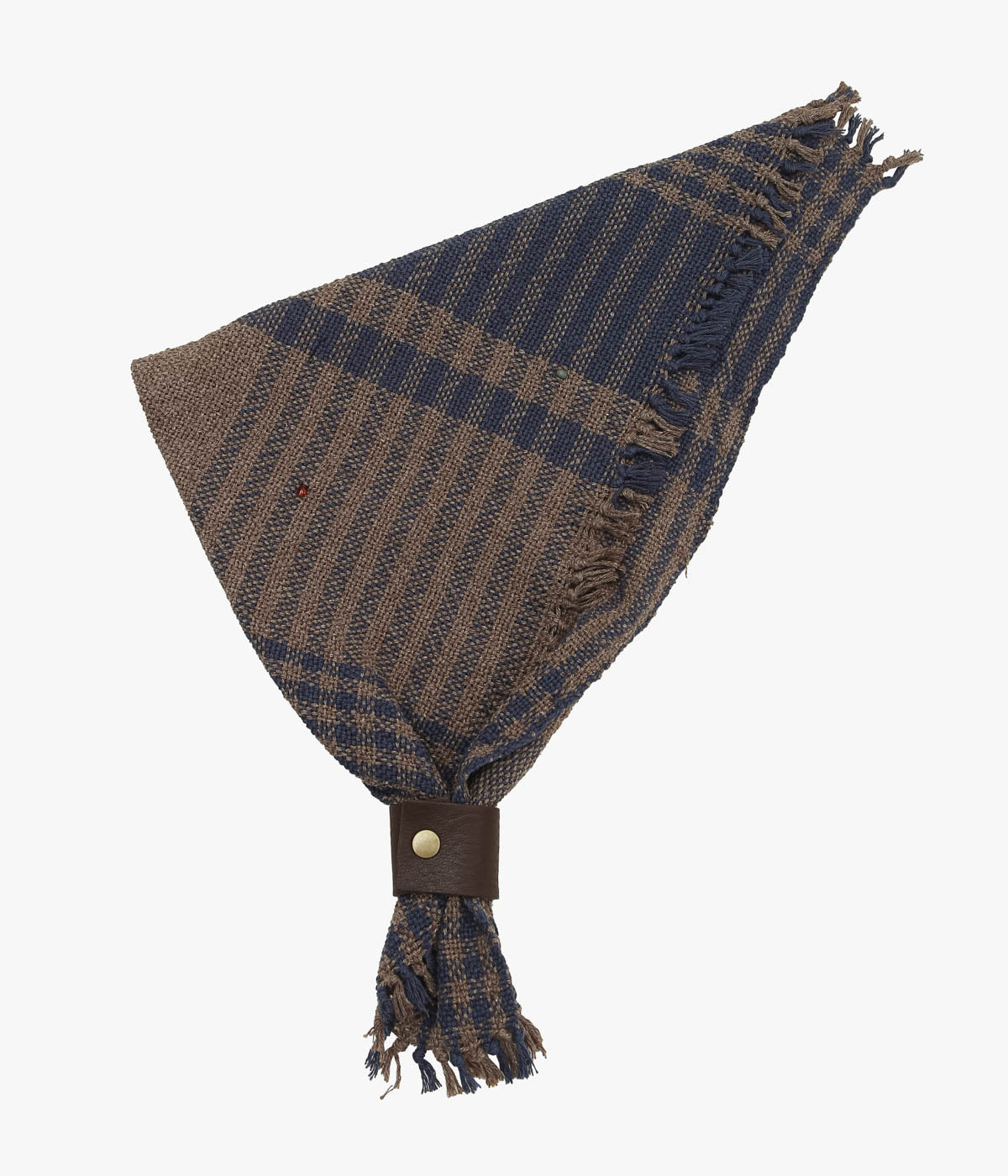 HOLLIE WARD ''BANDANA|HAND WOVEN × VINTAGE BEADS'' (DARK TAUPE BLUE CHECK)