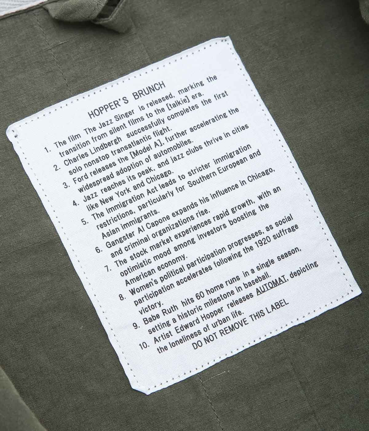 HOPPER'S BRUNCH ''COVERALL'' (OLIVE)