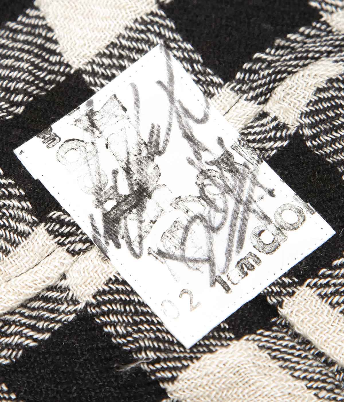 I AM DORK ''FLAP POCKET SHIRT|LINEN WOOL'' (BLACK×WHITE)