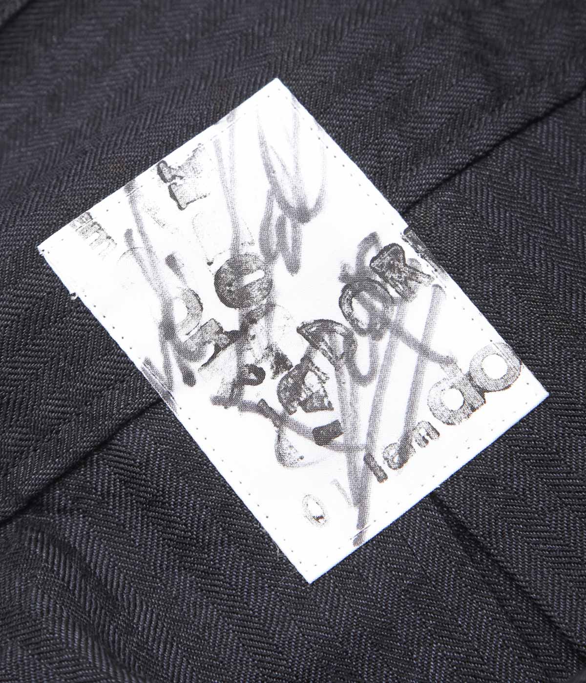 I AM DORK ''FLAP POCKET SHIRT|WOOL RAMIE'' (BLACK HERRINGBONE)