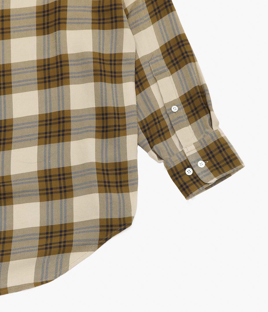I AM DORK ''HIDDEN BUTTON SHIRTS|VISCOSE'' (BROWN CHECK)