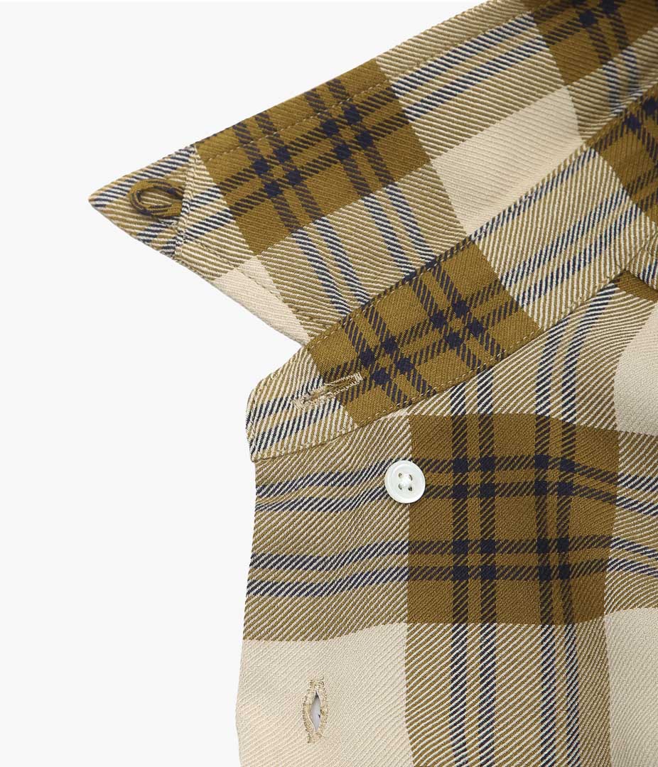 I AM DORK ''HIDDEN BUTTON SHIRTS|VISCOSE'' (BROWN CHECK)
