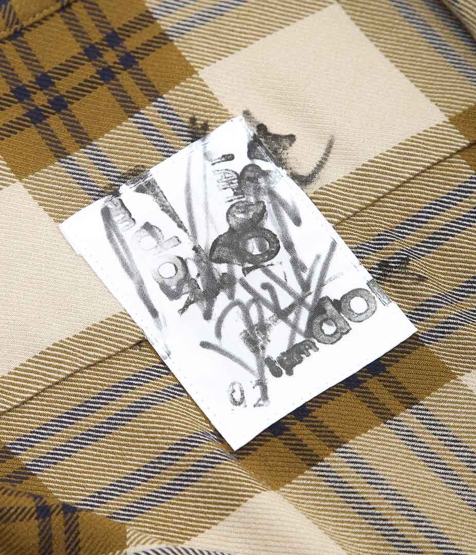 I AM DORK ''HIDDEN BUTTON SHIRTS|VISCOSE'' (BROWN CHECK)