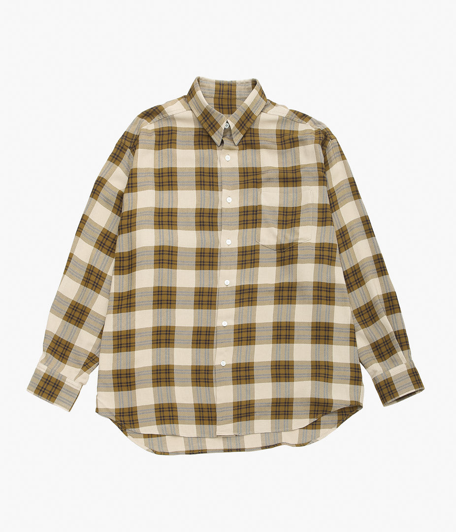 I AM DORK ''HIDDEN BUTTON SHIRTS|VISCOSE'' (BROWN CHECK)