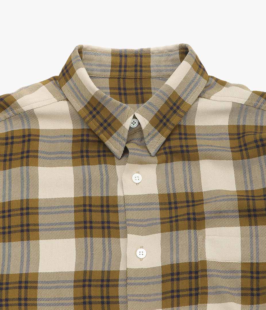I AM DORK ''HIDDEN BUTTON SHIRTS|VISCOSE'' (BROWN CHECK)