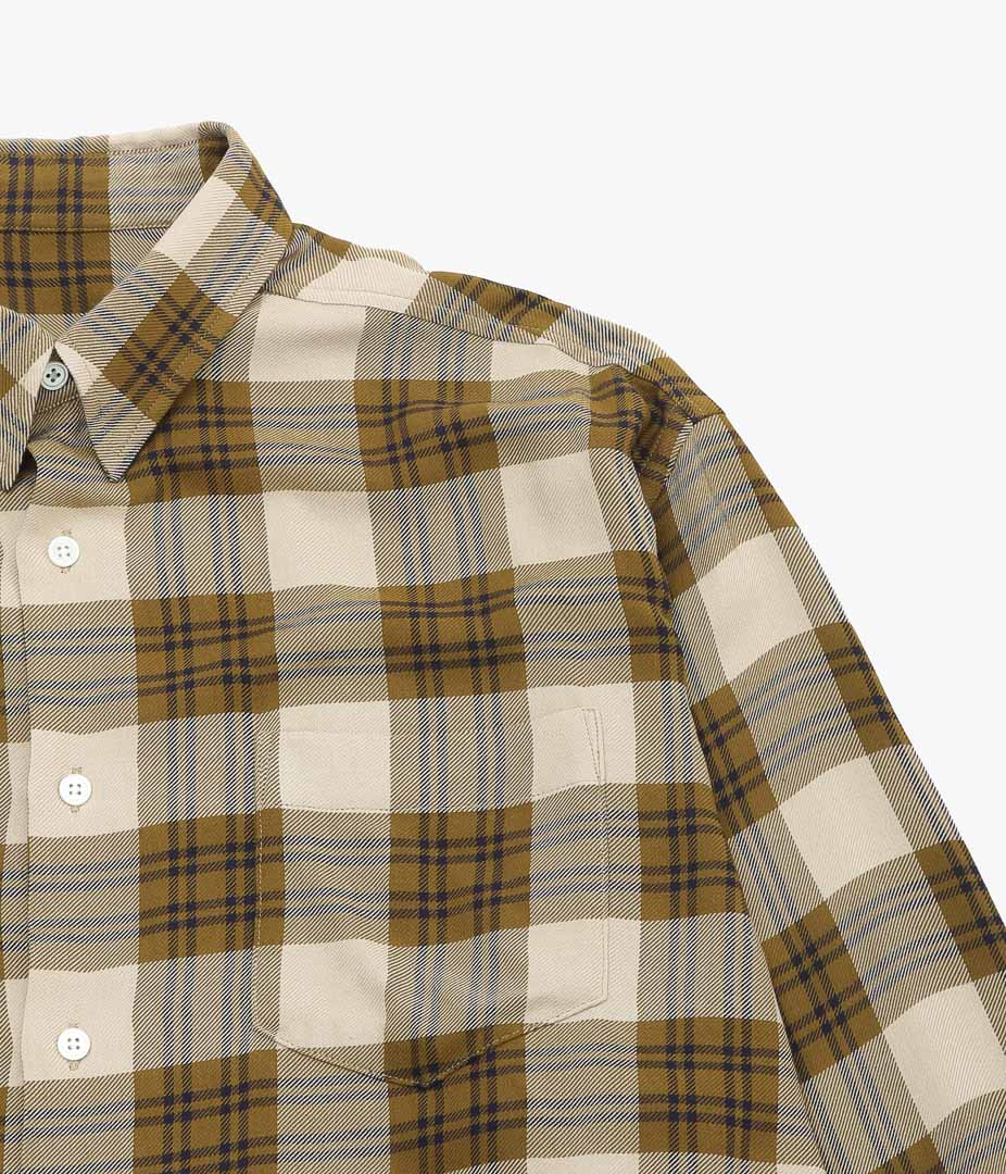 I AM DORK ''HIDDEN BUTTON SHIRTS|VISCOSE'' (BROWN CHECK)