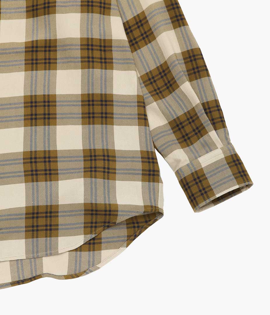 I AM DORK ''HIDDEN BUTTON SHIRTS|VISCOSE'' (BROWN CHECK)