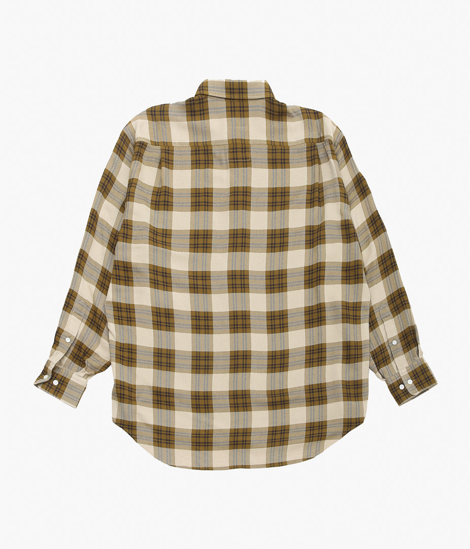I AM DORK ''HIDDEN BUTTON SHIRTS|VISCOSE'' (BROWN CHECK)
