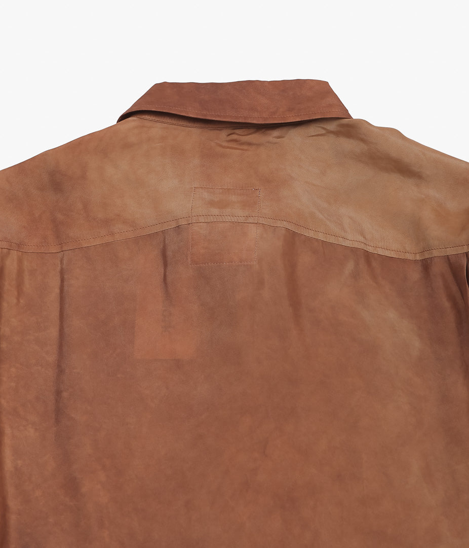 I AM DORK ''HIDDEN BUTTON SHIRTS|VISCOSE'' (BROWN UNEVENNESS)