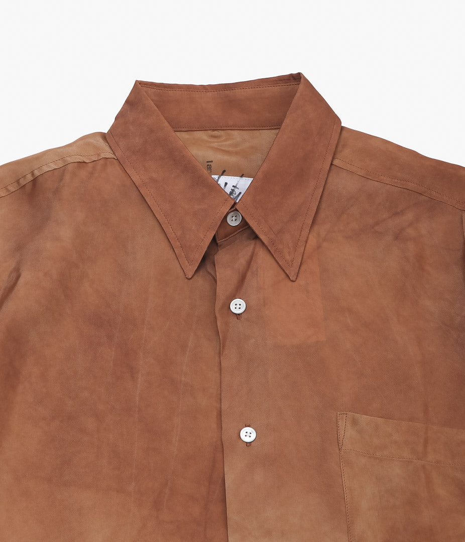 I AM DORK ''HIDDEN BUTTON SHIRTS|VISCOSE'' (BROWN UNEVENNESS)