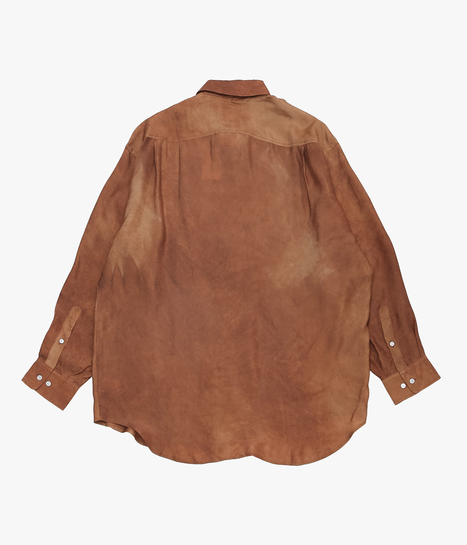 I AM DORK ''HIDDEN BUTTON SHIRTS|VISCOSE'' (BROWN UNEVENNESS)