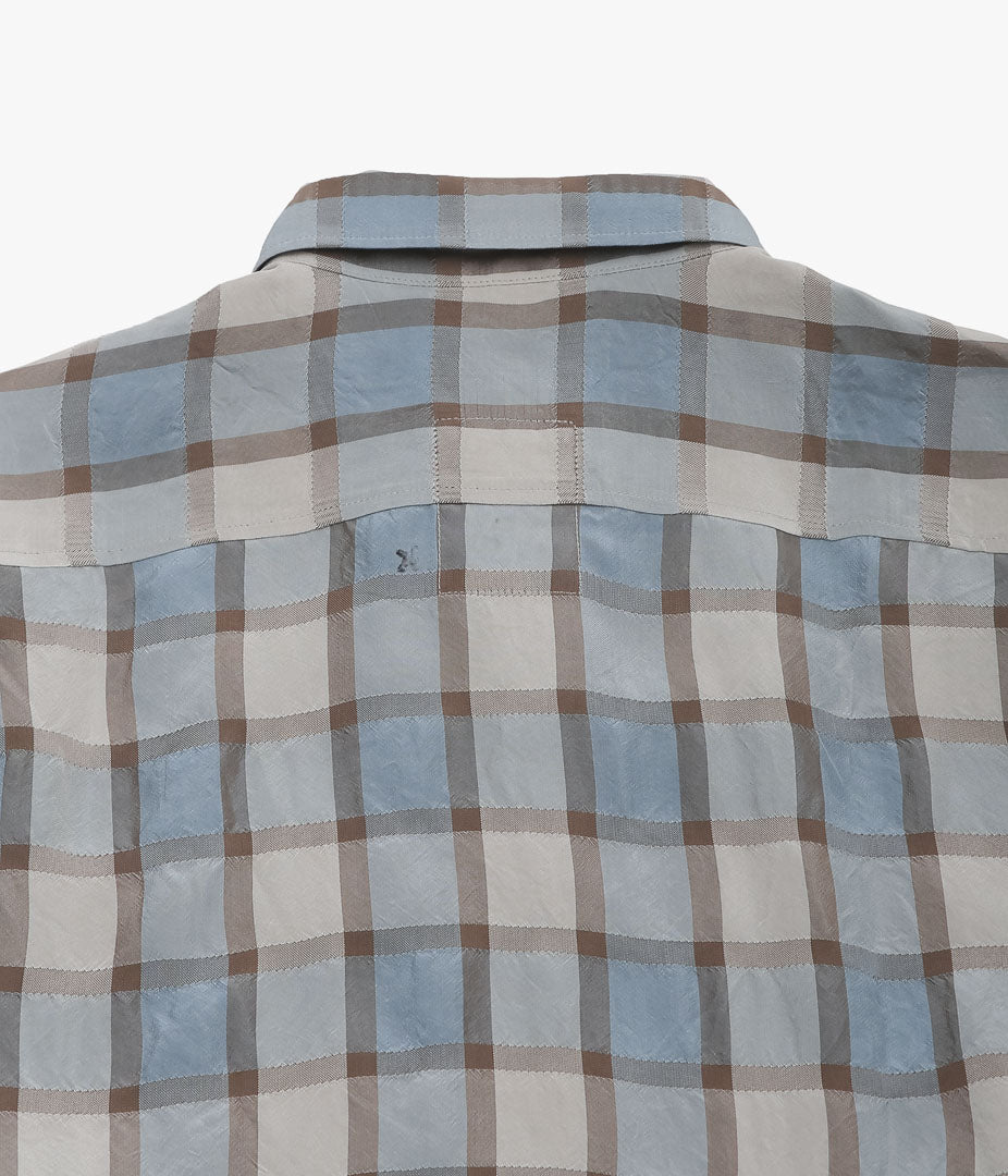 I AM DORK ''HIDDEN BUTTON SHIRTS|VISCOSE'' (CORAL CHECK)