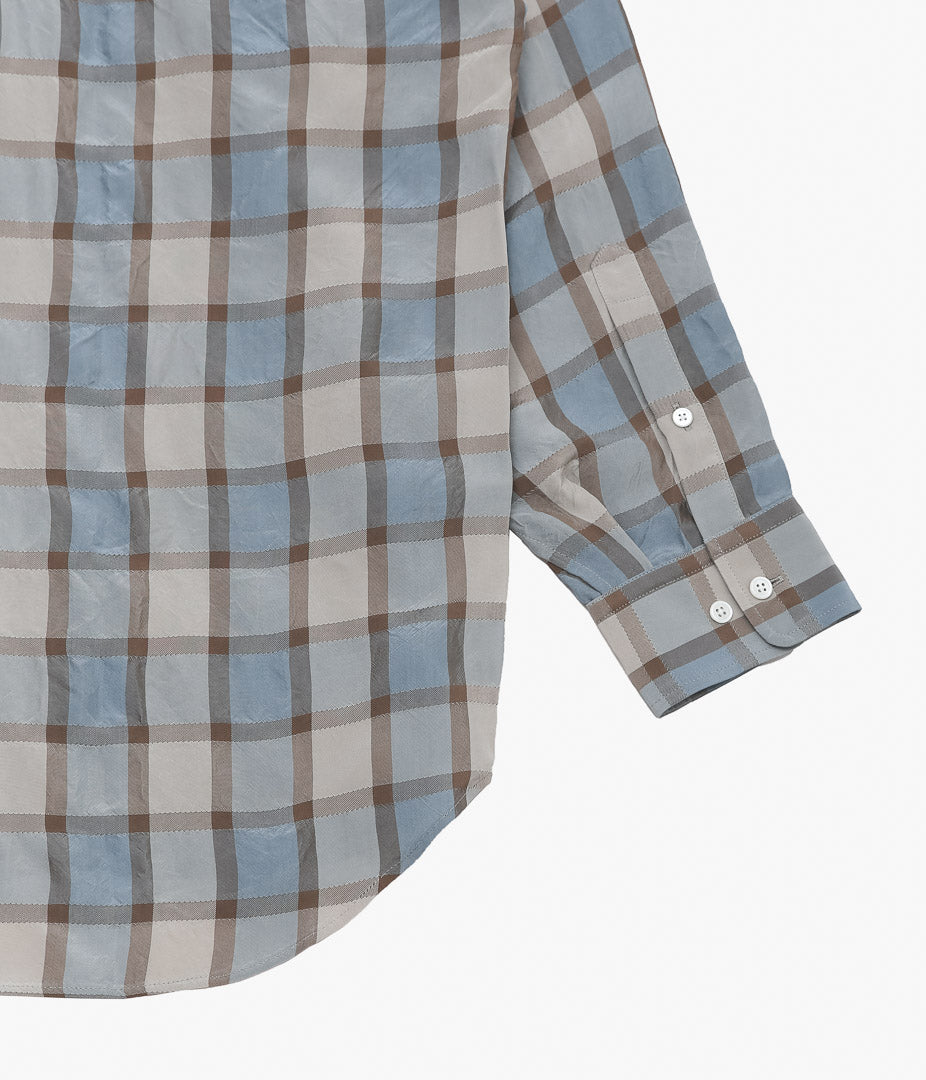I AM DORK ''HIDDEN BUTTON SHIRTS|VISCOSE'' (CORAL CHECK)