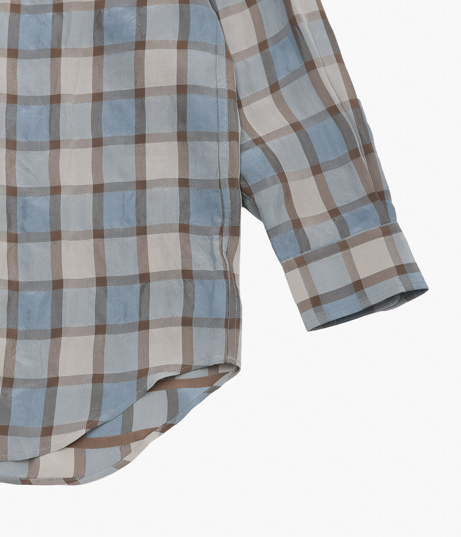 I AM DORK ''HIDDEN BUTTON SHIRTS|VISCOSE'' (CORAL CHECK)